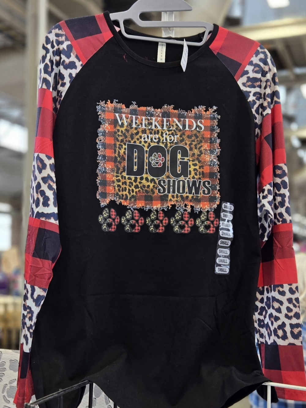 Weekends Are for Dog Shows Black Long-Sleeve Graphic Top